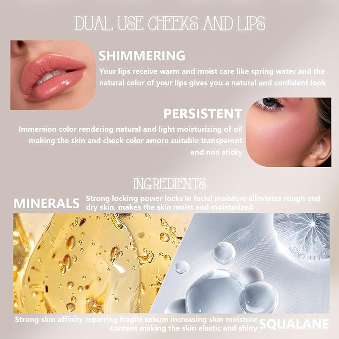 Color Changing Blush Stick,Jelly Tint Stain Clear PH with Brush