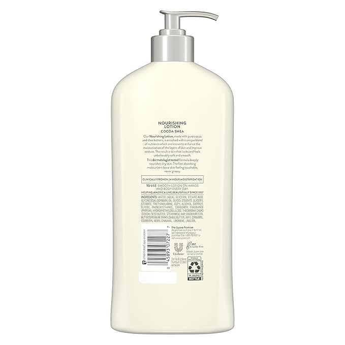 Suave Skin Solutions Body Lotion, Cocoa Butter & Shea, 18 Fl Oz (Pack of 6)