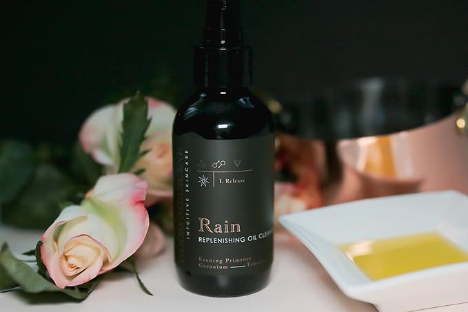 Rain Replenishing Oil Cleanser - Deeply Hydrating Oils - Wash, Clear, & Nourish your Face - Skincare for Women and Men (4 oz)