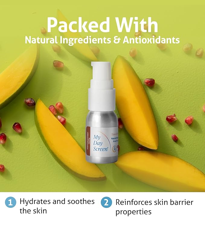 Tinted Body Screen Mini - Body Bronzer, Medium Bronze, SPF 30, Blue Light Defense, Plant-Based, Mineral Sunscreen, Travel Size. 0.5 oz.