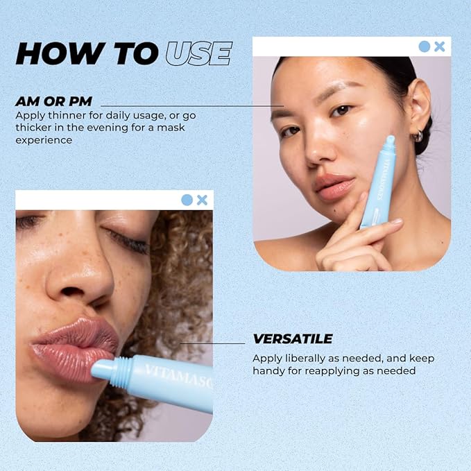 Vitamasques Overnight Lip Mask - Hydrating Coconut Flavor Lip Balm Moisturizer with Vitamins & Natural Oil Hydrates, Nourishes & Plumps Lips Area - Korean Skin Care Lip Care Products (Pack of 3)