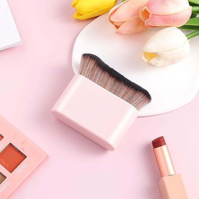 Self Tan Brush Soft Body Makeup Brush Portable Self Tanning Brush Self Tanner Face Brush For Body & Leg Makeup (Pink)