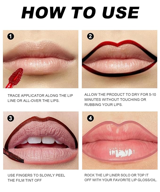 2 PCS Long-Lasting Peel Off Matte Lip Tint, Long-Lasting