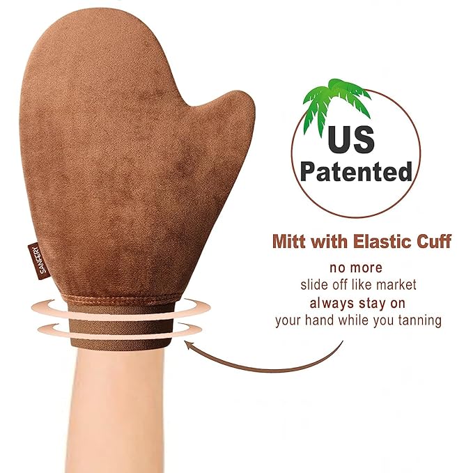 Self Tanner Mitt Applicator - 4 Pack Self Tanning Mitt with Self Tanning Glove for Self Tan Mitt, Back Applicator, Mini Self Tan Glove, Exfoliating Mitt, Tanning Mitts Self Tanner Glove
