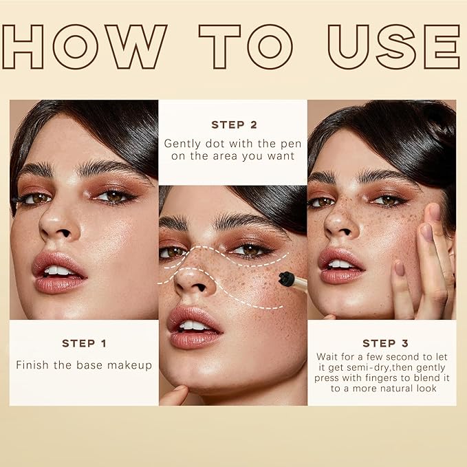 2 Colors Freckle Stamp Pen, Natural Like Freckle Makeup #Coffee&Chestnut