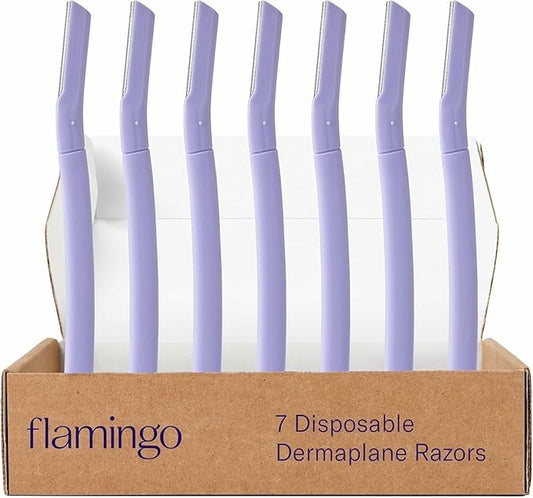 Flamingo Dermaplane Razor, Face Razors for Women, Disposable, 1 count, Pack of 7
