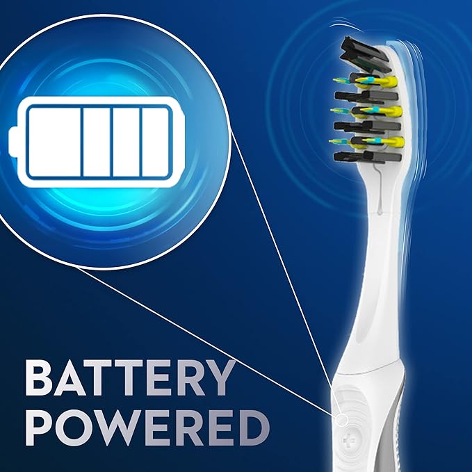 Oral-B Pulsar Battery Toothbrush with Charcoal Infused Bristles, Soft, 2 Count