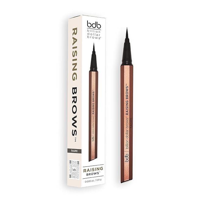 Billion Dollar Brows Raising Brows Liquid Brow Pen, Eyebrow Pen with a MicroTip Applicator Creates Natural Looking Brows Effortlessly and Stays on All Day, Taupe
