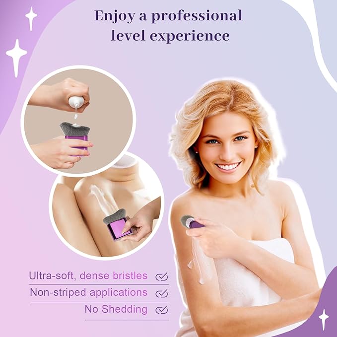 Yoseng Self Tanner Brush for Body & Face - Kabuki Makeup Brush for Self-Tanner,Tanning Mousse,Foundation & Bronzer | Streak-Free Application,Professional Tanning & Body Makeup Tool (Small)