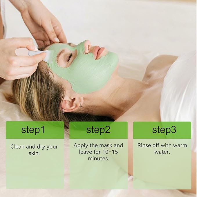 TJE Green Tea Clay Mask, Green Tea Cleanse Face Mask, Deep Pore Cleansing Mask, Moisturizing & Purifying, Remove Blackheads & Acne for All Skin Types