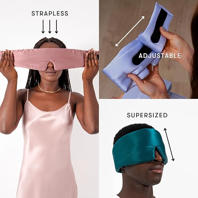 DROWSY Silk Sleep Mask. Face-Hugging, Padded Silk Cocoon for Luxury Sleep in Total Darkness. (Pumpkin Spice)