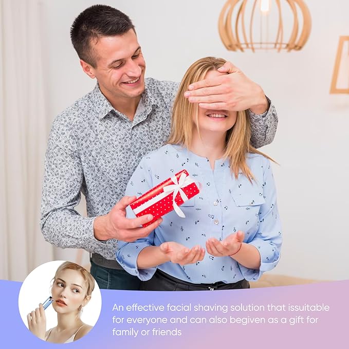 Facial Hair Remover for Women- as Seen on TV Painless Face Shaver -Mini Hair Remover, Electric Razor Shaver Portable Bikini Epilator for Lips, Chin, Armpit, Peach Fuzz, Fingers, Neck, Cheek