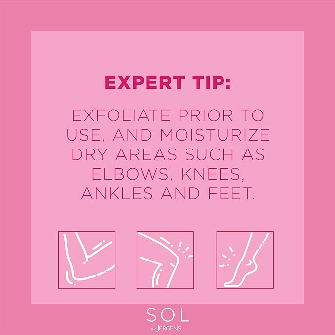 SOL by Jergens Full Body Self Tanner Towelettes, Streak-free Natural-Looking Sunless Tanning Wipes, 6 Count, Infused with Coconut Water and Vitamin E, Sun-inspired Color in 4 Hours