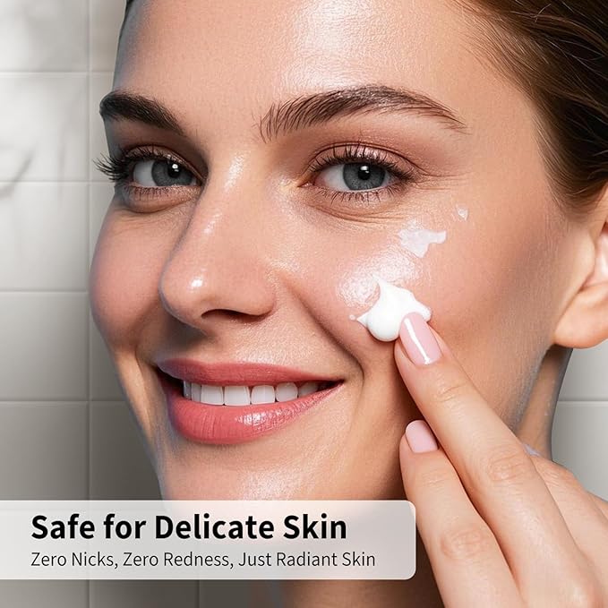 Face Razors for Women, Dermaplane Razor for Women Face, Eyebrow Razor, Facial Razors, Dermaplaning Tool, Reusable Metal Handle with 8 Microblades for Sensitive Skin, Peach Fuzz Remover, Purple