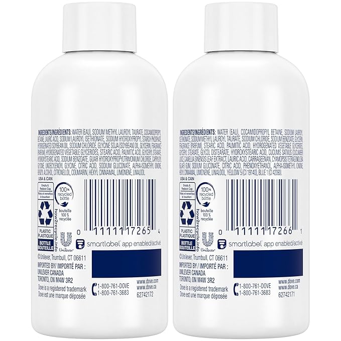 Dove Body Wash Travel Essentials Variety 2-Pack – Refreshing Cucumber & Green Tea + Deep Moisture Nourishing Body Washes, 3 Oz Ea