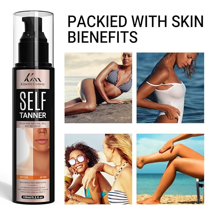 Self Tanner Natural Self Tanning Lotion - -Sunless Tanning Lotion for Face, Body, and Legs, Gradual Tan Moisturizer for Fair to Medium Skin