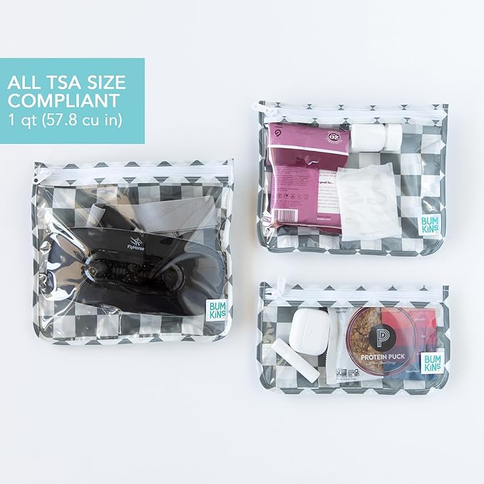 Bumkins, A4 Charcoal Check, 3 Piece Assortment