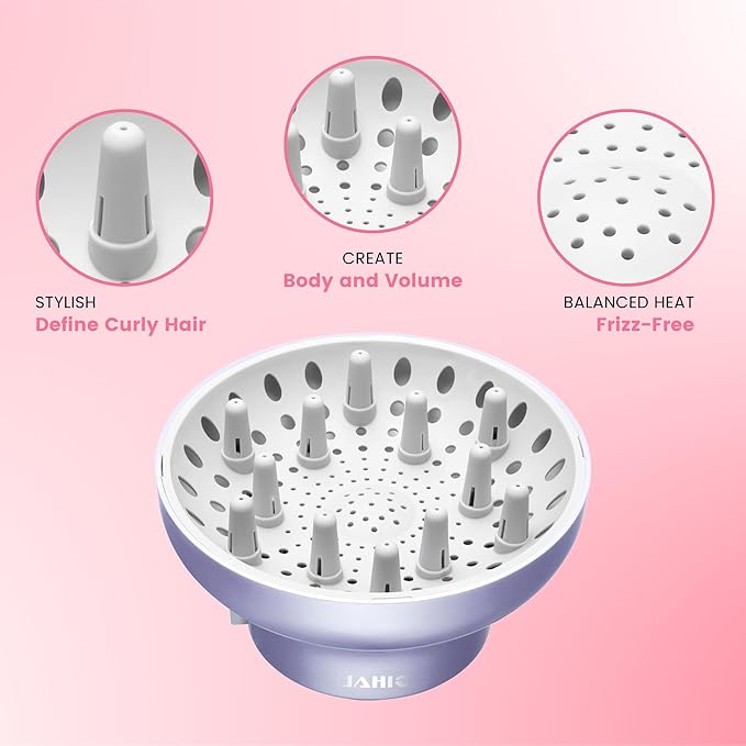 Universal Hair Diffuser “Super Sturdy” 1.7 Inch to 2.6 Inch for Natural Curly and Wavy Hair, Hair Dryer Attachment (Rose Gold)