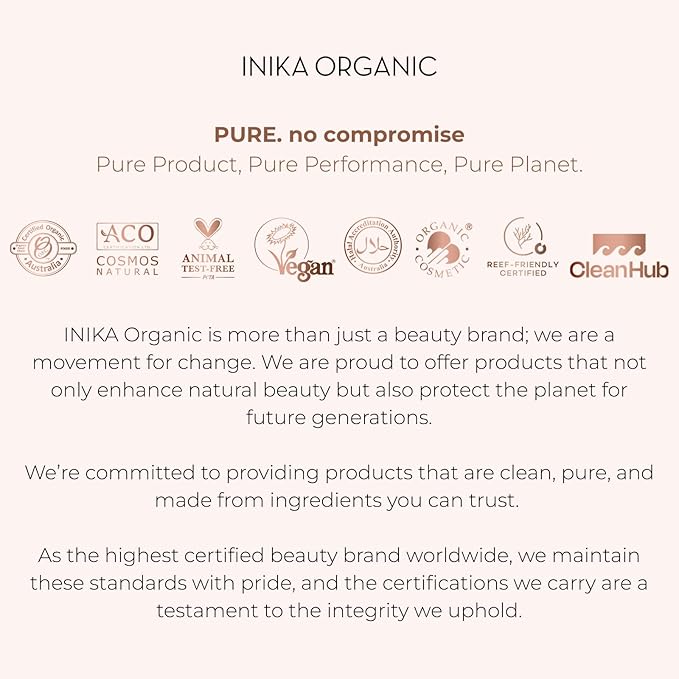INIKA Organic BB Cream Foundation - Vegan Makeup with Hydrating Prickly Pear, Jojoba, and Pomegranate Seed Oil - Lightweight, Radiant BB Glow for Balanced Skin Tone, Cream 1 fl oz