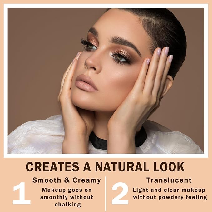 Setting Powder Loose Face Powder Lightweight Soft Smooth Brighten Minimizes Pores Long Lasting Oil Control Loose Powder Makeup For Matte Flawless Finish 01#Foggy White