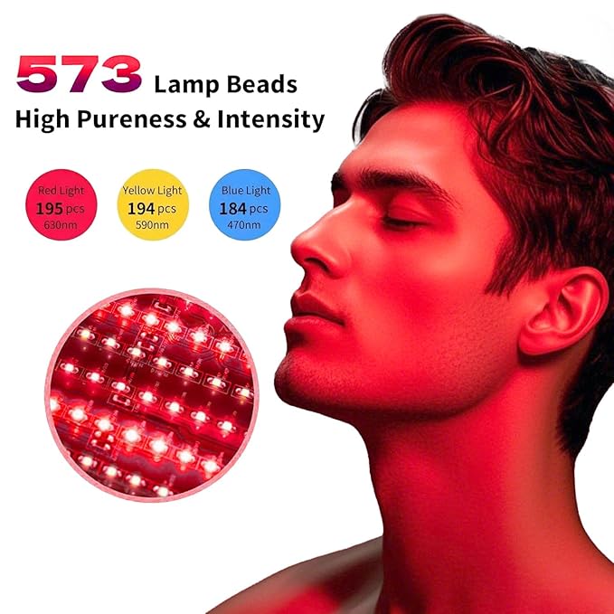 ZOVIE Red Light Therapy Mask-Infrared Photons Facial Skin Care Machine LED Beauty Mask-Flexible Led Light Therapy(Navy-Blue)