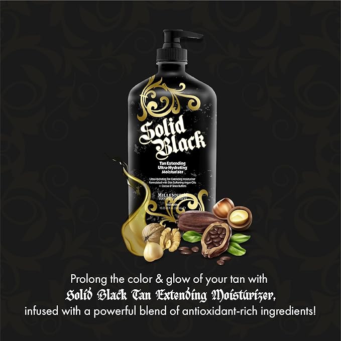 Millennium Tanning Solid Black Tan Extender Lotion - Hydrating After Sun Lotion, 18.25 Ounces