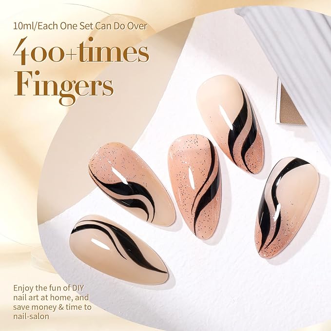 Born Pretty Jelly Gel Nail Polish Nude Set Crystal Transparent Translucent Sheer Clear 6 Colors Gift Collection Manicure Kit