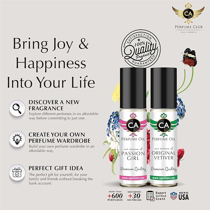 CA Perfume Impression of Obsessional For Men Replica Fragrance Body Oil Dupes Alcohol-Free Essential Aromatherapy Sample Travel Size Concentrated Long Lasting Attar Roll-On 0.3 Fl Oz/10ml