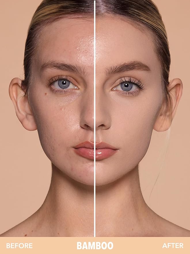 SHEGLAM SKin-Focus Full Coverage Powder Foundation Oil-Control Lightweight Face Pressed Powder Makeup-Bamboo