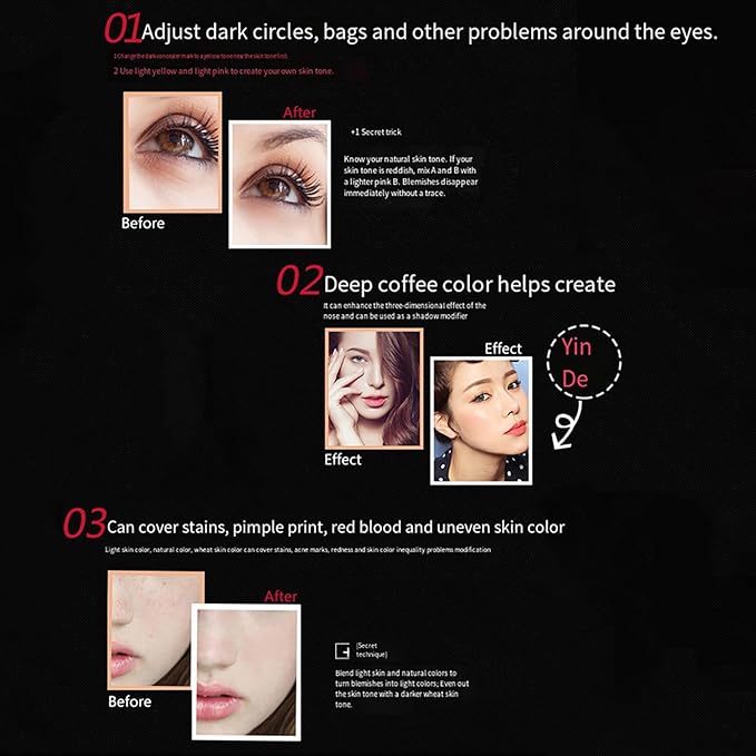 Makeup Cream Contour Palette with Makeup Brush, 12 Shades Full Cover Creamy Concealer and Highlighting Makeup Kit for Under Eye Dark Circles, Acne & Blemishes, Reduces Redness, Light to Dark