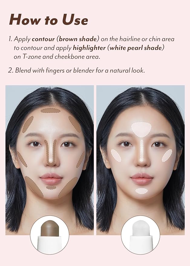 I'M MEME I'm Multi Stick Dual | Two Shade Shading and Highlighting Matte Finish | Suitable for Beginners Portable Size | 002 Cool Contouring