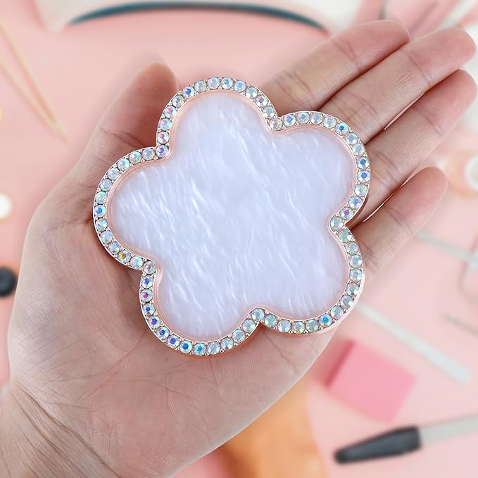 Resin Nail Art Palette Gold Edge Nail Holder Heart Shaped Color Makeup Foundation Mixing Tools Display Board Gel Nail Art Color Mixing Palette Painting Tray Manicure Tool (Colorful)