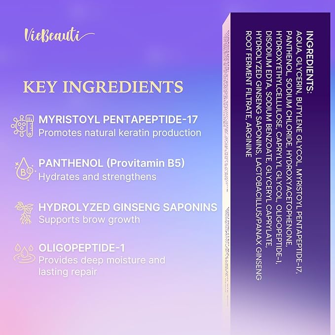 VieBeauti Lash Serum for Eyelash Growth: Eyelash Growth Serum with Advanced Formula to Boost Longer Fuller and Thicker Looking Lashes - Vegan & Cruelty-Free for Sensitive Eyes 3mL