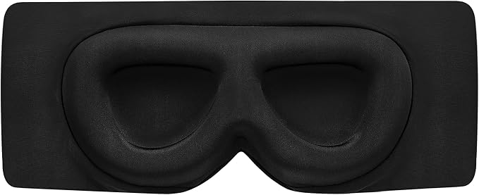 Sleep Mask ALASKA BEAR Wraparound Cool for Sensitive Sleeper Side or Back, Women and Men, Adjustable Headband Eye Mask and Earmuff Blindfold for Full Blackout, Upgraded w/o Buckles