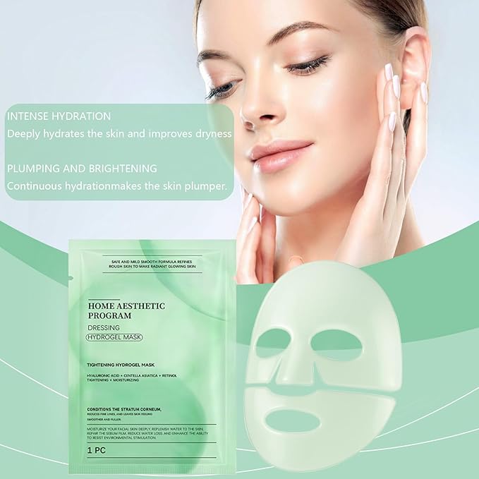 YIKESHU Retinol Collagen Face Mask – Korean Tightening Hydrogel Overnight Mask, Deep Moisturizing & Elasticity Boost, Long-Lasting Hydration & Brightening Skin (Retinol Collagen Face Mask)