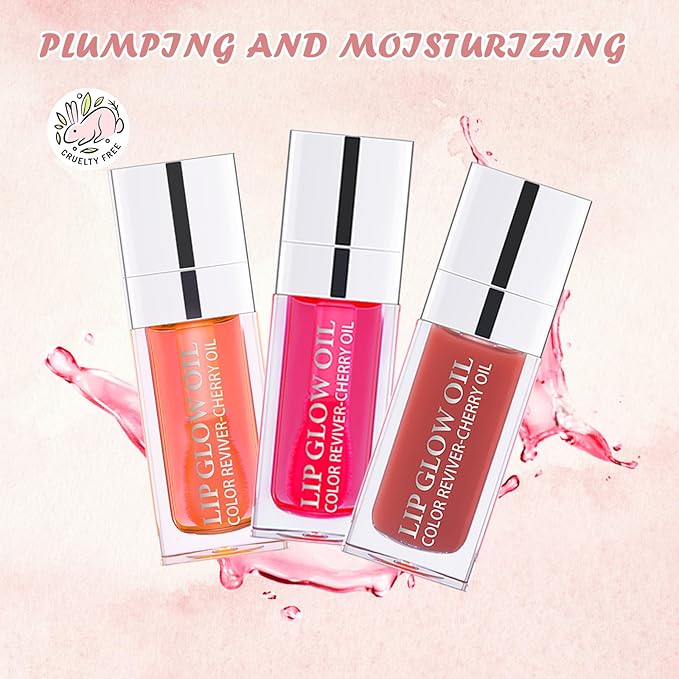 3PCS Lip Oil Set, Hydrating Lip