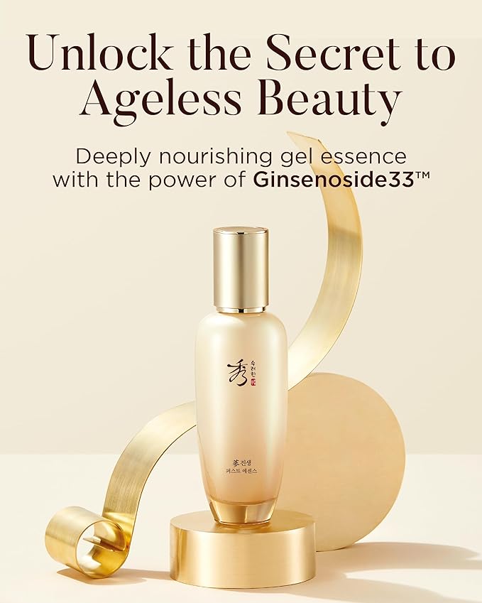 Sooryehan Christmas Gifts Ginseng First Essence (120 ml/2.04 fl oz) Total Age-Defying Solution, Wrinkle Improvement, Nourishing Toner for Radiant and Youthful Skin - Ginsenoside | Korean Skincare