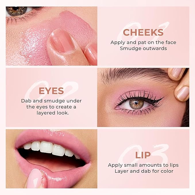 Black Cream Blush, Color Changing Blush For Cheeks & Lips Balm Tint Black Clear Color Change pH Magic Waterproof Gel Cheek Blendable Multi-Use Balm