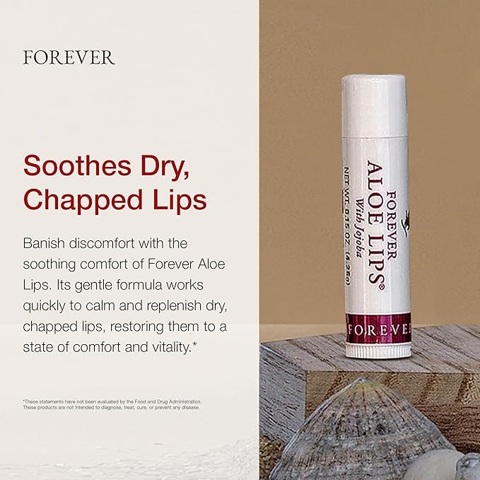 Forever Living - Forever Aloe Lips - Ultimate Lip Care for Any Weather - Moisturizing Lip Balm with Aloe, Jojoba & Beeswax - Vegan - Pack of 12