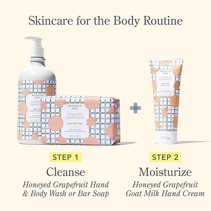 Beekman 1802 Pure Goat Milk Hand Cream, Honeyed Grapefruit - Scented - 2 oz - Moisturizing Lotion for Dry Skin - Anti-Aging Hydration - Good for Sensitive Skin - Cruelty Free - Packaging May Vary