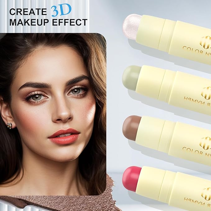 Color Nymph Makeup Kit for Girls Beginner Makeup Gift Set with Portable Bag Include 2 Color Lip Gloss, Eyeshadow Pen, Blush & Contouring, Highlight, Mascara, Eyebrow Pencil