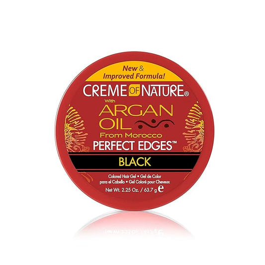 Creme of Nature with Argan Oil From Morocco Perfect Edges Hair Gel, 24 Hour Hold with Moisture and Exotic Shine, Black, 2.25 Oz (Pack of 1)