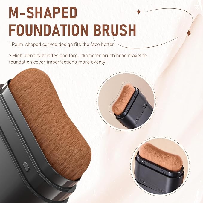 2PCS Long-Lasting Concealer Foundation Stick, Creamy Full Coverage, Hydrating Olive & Camellia Formula for Dark Circles (05deep wheat)