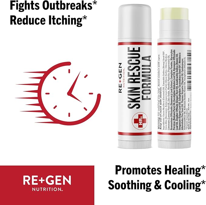 Skin Rescue Formula (Herp Stop Discreet) Defense and Support for Clear Skin 100% Natural! Peppermint Oil, Shea Butter, Zinc, Tea Tree, Coconut Oil .5 oz
