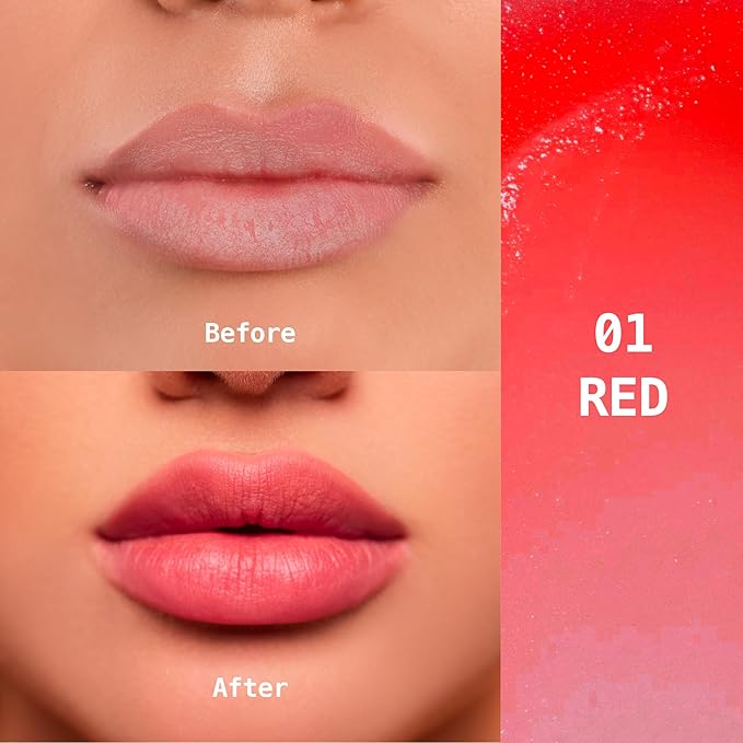 Ruby Kisses Balm Up Tinted Lip Balm, Non-Greasy Hydrating Formula, Nourishing Coconut Core & Vitamin E Infused, Lip Care with Natural Shine, Lightweight Sheer Color (Red)