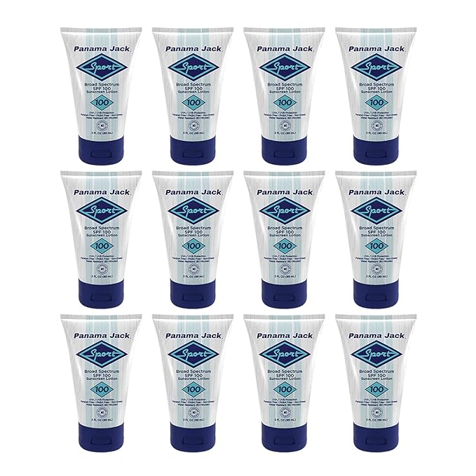 Panama Jack Sport Sunscreen Lotion - SPF 100, Broad Spectrum UVA/UVB Protection, Non-Greasy, PABA, Paraben, Gluten & Cruelty Free, 3 FL OZ (Pack of 1)