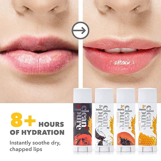 Lip Balm 2-Pack (Coconut & Cocoa Butter) | Lip Care Set With 100% All Natural Beeswax | Vitamin E Oil