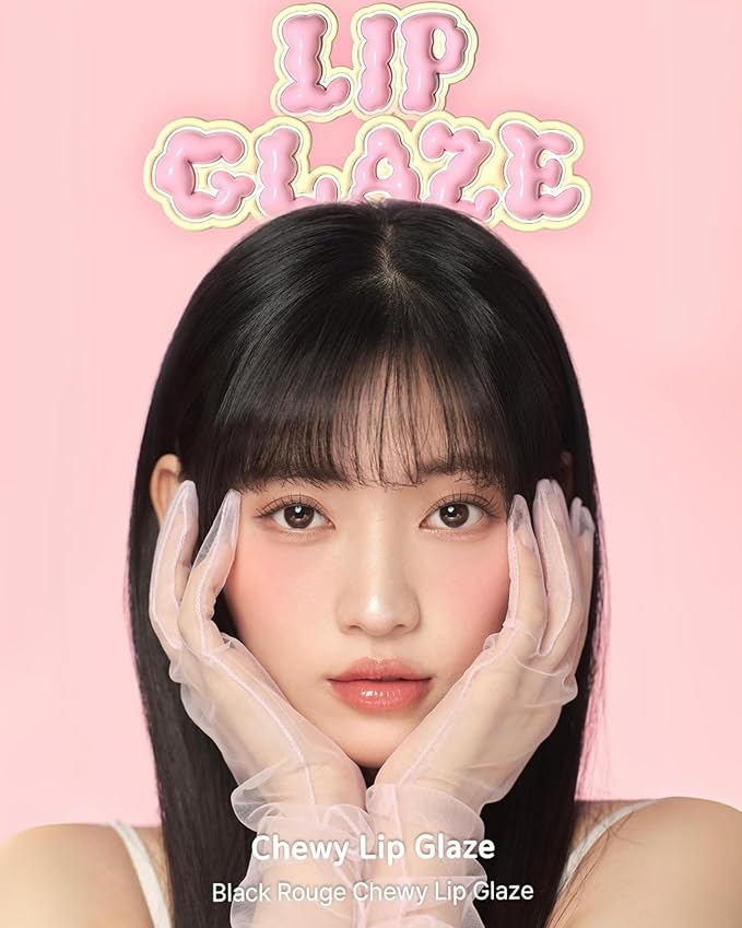 Chewy Lip Glaze, High Shine Lip Gloss, Korean Beauty (GZ01 Peach Blossom, 3.5 grams)