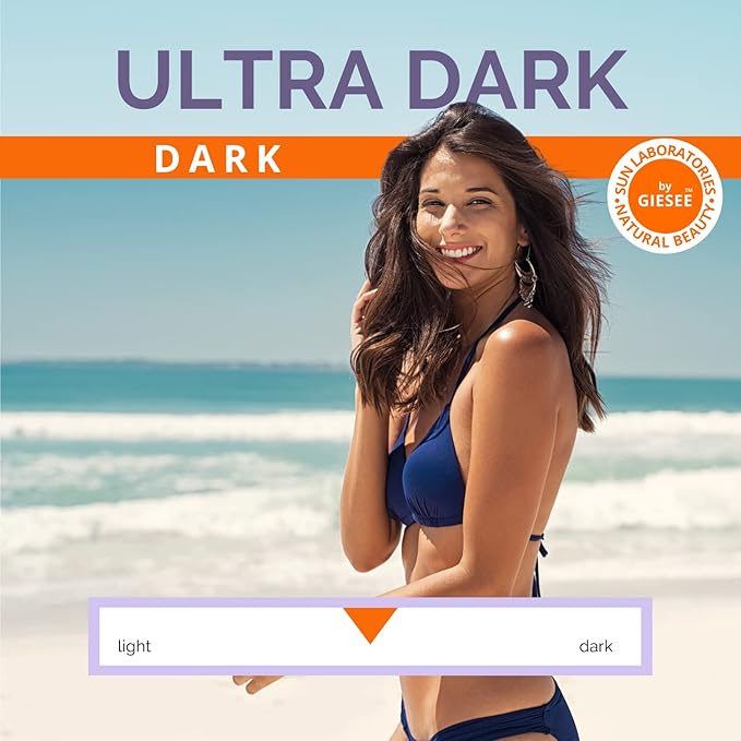 Sun Laboratories By Giesee Ultra Dark Spray Tan Solution 16 oz - Professional Airbrush Tanning Machine, Non-Toxic Self Tanner Kit