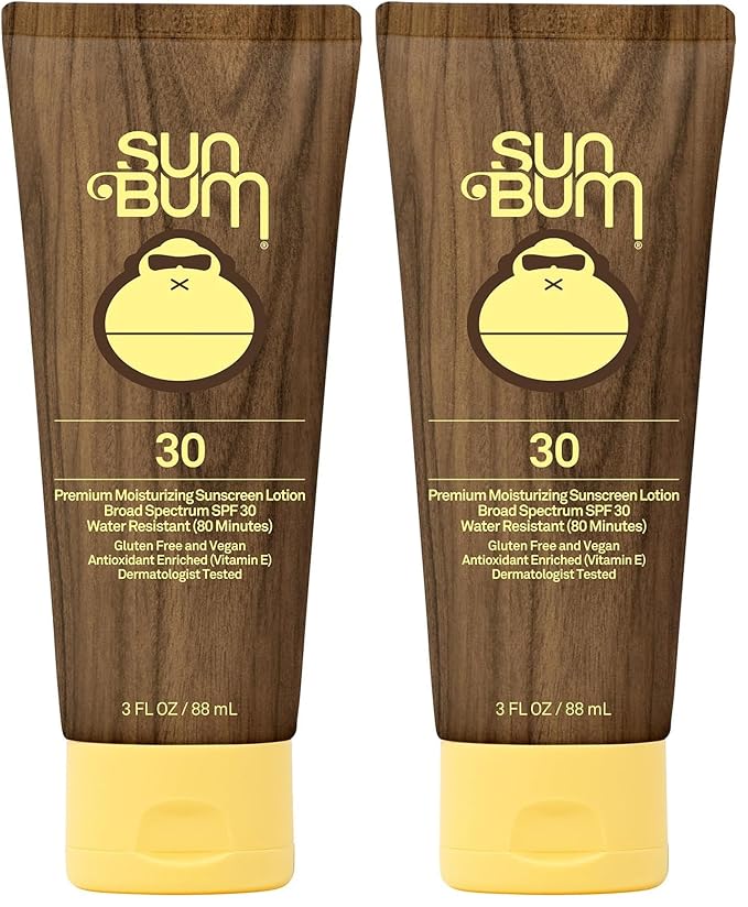 Sun Bum Original SPF 30 Sunscreen Lotion | Vegan and Hawaii 104 Reef Act Compliant (Octinoxate & Oxybenzone Free) Broad Spectrum Moisturizing UVA/UVB Sunscreen with Vitamin E | 3 oz (Pack of 2)